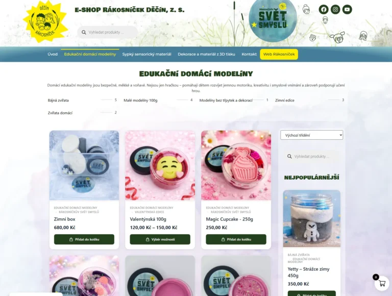 Rákosníček Děčín E-SHOP  eshop.mcrakosnicek.cz